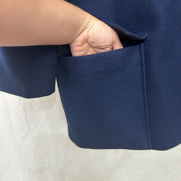 Kate Spade Saturday Womens Wool Blend Coat Large Blue Career Professional Luxury - Picture 3 of 13